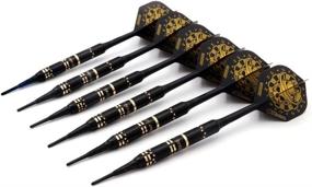 img 2 attached to 🎯 CUESOUL Jazz-Metal 19g Soft Tip Black Coated Brass Dart Set with AK5 Integrated Flights: Premium Precision Darts for Enhanced Accuracy