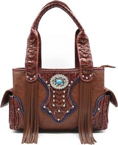 img 3 attached to 🤠 Stylish Western Cowgirl Concealed Conchos Shoulder Handbags & Wallets for Totes - Must-Have Accessories for Women!