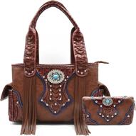 🤠 stylish western cowgirl concealed conchos shoulder handbags & wallets for totes - must-have accessories for women! logo