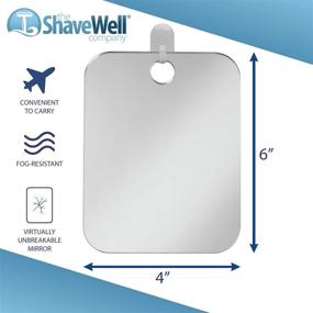 img 2 attached to 🪞 The Shave Well Company Original Anti-Fog Shaving Mirror: Fogless Bathroom Handheld Mirror for Men and Women with Long-Lasting Removable Adhesive Hook