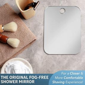 img 1 attached to 🪞 The Shave Well Company Original Anti-Fog Shaving Mirror: Fogless Bathroom Handheld Mirror for Men and Women with Long-Lasting Removable Adhesive Hook