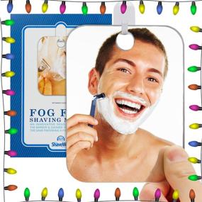 img 4 attached to 🪞 The Shave Well Company Original Anti-Fog Shaving Mirror: Fogless Bathroom Handheld Mirror for Men and Women with Long-Lasting Removable Adhesive Hook