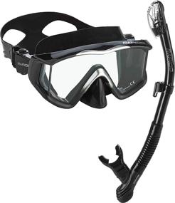 img 4 attached to 🤿 Phantom Aquatics Rapido Boutique Collection Clareza 3-Window Tempered Glass Lens Mask Dry Snorkel Set - Ideal Travel Mask Snorkel Combo for Enhanced Visibility