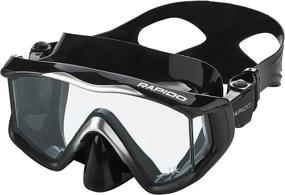 img 2 attached to 🤿 Phantom Aquatics Rapido Boutique Collection Clareza 3-Window Tempered Glass Lens Mask Dry Snorkel Set - Ideal Travel Mask Snorkel Combo for Enhanced Visibility