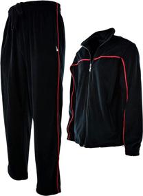 img 4 attached to Velour Tracksuit Zippered Pockets 204 Charcoal Men's Clothing for Active