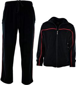 img 3 attached to Velour Tracksuit Zippered Pockets 204 Charcoal Men's Clothing for Active