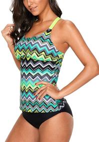 img 2 attached to 👙 SEBOWEL Striped Printed Tankini Bathing Suit: Stylish Women's Swimwear & Cover Ups