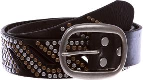 img 3 attached to Perforated Nailhead Studded Cowhide Leather Men's Accessories