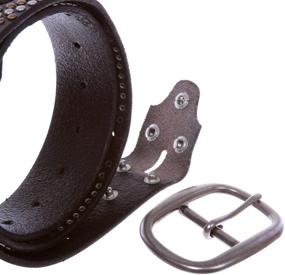 img 1 attached to Perforated Nailhead Studded Cowhide Leather Men's Accessories