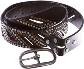 img 2 attached to Perforated Nailhead Studded Cowhide Leather Men's Accessories