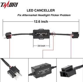 img 3 attached to 💡 2 шт H4 Светодиодная лампа для фар с декодером и анти-миганием – Неимеющая ошибок проводка, отменитель вспышек, адаптеры на колпачки (1 пара)