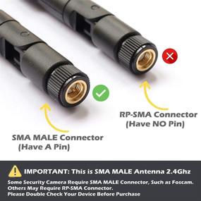img 3 attached to 📡 TECHTOO 9dBi WiFi Antenna with SMA Male (SMA-Plug) Connector - Enhanced Compatibility for Foscam Anran Haloview IP Camera & Other Wireless Security Camera Antenna - 2.4Ghz Wireless Networking Device (SMA-Plug 2Pack)