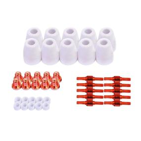 img 3 attached to 🔴 LOTOS LCON40 40 pcs Plasma Cutter Consumables Kit - Red Color Nozzle, Electrode Cup, and Ring - Compatible with LT5000D (Red), LT3500 (Red or Brown), and CT520D (Red)