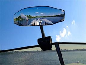 img 1 attached to CIPA 01609 Black Vision 180 Degree Marine Mirror: The Ultimate Watercraft Mirror with Deluxe Cast Aluminum Cup Mounting Bracket
