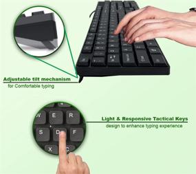 img 2 attached to BTO USB Wired Keyboard - 104 Keys with Numeric Pad, Anti-Spill & Dust-Proof, Slim & Flexible Design - Compatible with Laptop Notebooks, Desktop PCs, Tablets, Towers - Windows 7, 8, 10