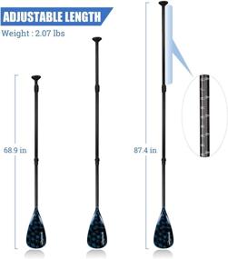 img 1 attached to 🏻 WOOWAVE SUP Paddle: Adjustable 3 Piece Stand-Up Paddle – Top-Quality Aluminum Alloy, Fiberglass, and Carbon Fiber Options