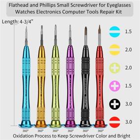 img 3 attached to 🔧 Набор мини отвёрток Precision: плоская и крестообразная отвертки для ремонта часов, очков, электроники, компьютеров, планшетов, мобильных телефонов (НАБОР ИНСТРУМЕНТОВ 1)