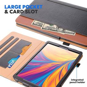 img 2 attached to 📱 ZoneFoker Galaxy Tab A 10.1 inch 2019 Tablet Leather Cover Case - 360° Protection Multi-Angle Viewing Folio Stand Case with Pencil Holder for Samsung Galaxy Tab A 10.1 SM-T510/SM-T515 - Black/Brown