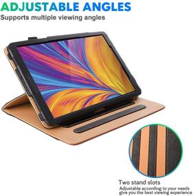 img 1 attached to 📱 ZoneFoker Galaxy Tab A 10.1 inch 2019 Tablet Leather Cover Case - 360° Protection Multi-Angle Viewing Folio Stand Case with Pencil Holder for Samsung Galaxy Tab A 10.1 SM-T510/SM-T515 - Black/Brown