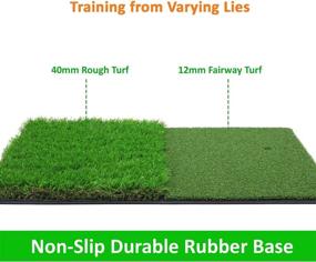 img 2 attached to 🏌️ SkyLife Golf Hitting Mat - Tri-Turf/Dual-Turf 16'' x 25'' for Backyard, Home, Garage, Outdoor Practice with TEEs - Driving, Chipping, Putting Training Aids