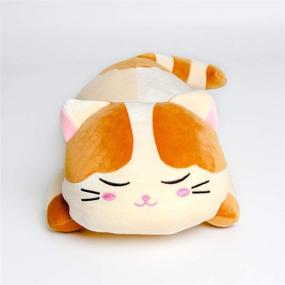 img 2 attached to 🐱 Krisphily Very Soft Stuffed Animals: Adorable Brown Kitten Kitty Plush Cat Toys, Pillows for Office or Sleeping (23.5")