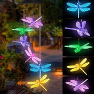 🐉 tvoip dragonfly solar-powered led wind chimes - color-changing garden decoration - waterproof yard lighting hanging decor (dragonfly design) logo