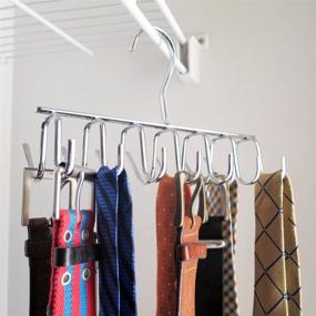 img 2 attached to 👗 Evelots Metal Closet Hanger Rack for Belts, Scarves, Ties, and Necklaces - 14 Hooks (Set of 2)