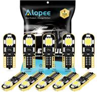 alopee 194 led bulb super bright white 6000k, t10 led bulb, 168 led bulb - error free non polarity 921 2825 led bulb for car dome map instrument license plate light - pack of 10 logo