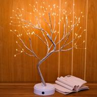 🌳 qunlight upgraded copper wire tree branch decorative lights - 108 warm white leds, usb & battery powered, 20 inch table lamp for home decoration, wedding sign, living room, bedroom or bar (warm white) logo