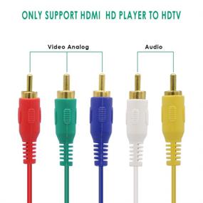 img 2 attached to 🔌 OWIKAR HDMI to RCA Audio Cable: 5ft/1.5m HDMI Male Connector to 5RCA Video AV Converter Adapter for HDTV DVD and LCD Projectors