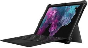 img 1 attached to 📱 Black MAX Extreme Shell – Military Drop Tested Rugged Protective Case for Microsoft Surface Pro 5 2017 / Surface Pro 4 2015 – Includes Protective Stand and Stylus Pen Holder