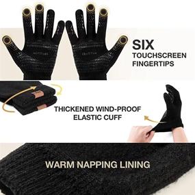 img 3 attached to Black Silicone Textured Anti-Slip Thermal Texting Gloves - Size L