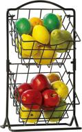 antique black 2-tier metal mini countertop fruit storage basket by sunnypoint логотип