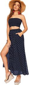 img 2 attached to 👗 Floerns Women's Polka Dot Crop Top and Long Skirt Set: Stylish 2 Piece Outfit with Pockets