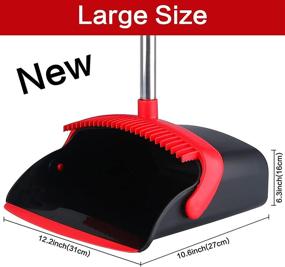 img 3 attached to 🧹 Commercial Grade Broom and Dustpan Set - Heavy Duty Dust Pan with Extra Long 55" Handle for Indoor Outdoor Garage Kitchen Office Lobby Use