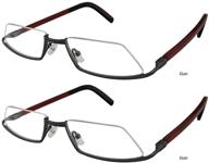 👓 durable spring hinge french design readers: proeyes attitude 1, 2-pack half-eye readers with pouch for women and men logo