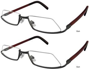 img 4 attached to 👓 Durable Spring Hinge French Design Readers: ProEyes Attitude 1, 2-Pack Half-Eye Readers with Pouch for Women and Men