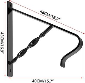 img 2 attached to 🛠️ Durably Constructed Wall Mounted Wrought Iron Handrail Stair Railing for Outdoor Steps - Fits 1 or 2 Handrails!