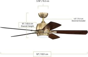 img 2 attached to 💡 Craftmade STE52SB5-UCI Stellar 52" Ceiling Fan: LED Light, Remote, 5 Blades, Satin Brass Finish