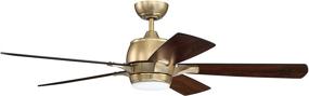 img 4 attached to 💡 Craftmade STE52SB5-UCI Stellar 52" Ceiling Fan: LED Light, Remote, 5 Blades, Satin Brass Finish