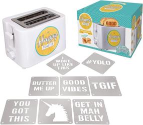 img 3 attached to 🍳 Make Breakfast a Happy Affair with 2-Slot Impression Toaster: Includes 8 Interchangeable Happy Morning Novelty Design Plates - Fun Gift Option!