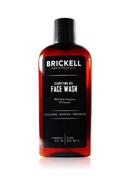 🧴 brickell men's clarifying gel face wash: natural rich foaming cleanser with geranium, coconut, and aloe - 8 oz, scented logo