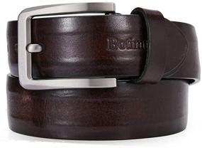 img 4 attached to Grain Heavy Italian Leather Causal Men's Accessories in Belts