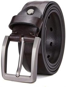 img 3 attached to Grain Heavy Italian Leather Causal Men's Accessories in Belts