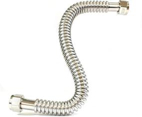 img 3 attached to 18-Inch Corrugated Stainless Steel Flexible Water Line with 1-Inch Female Threaded NPT Connector 💧 - Ideal for Water Softeners Filters System Supply - Heavy Duty Bendable Flex Pipe Connections