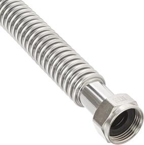 img 4 attached to 18-Inch Corrugated Stainless Steel Flexible Water Line with 1-Inch Female Threaded NPT Connector 💧 - Ideal for Water Softeners Filters System Supply - Heavy Duty Bendable Flex Pipe Connections