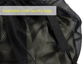 img 1 attached to 🧺 Premium Meeall Mesh Laundry Bag Set - Heavy-Duty & Lightweight - Extra Large 24"x36" Size - Travel Friendly - Perfect for Travel, Camp, Home, College Dorm - 3Pcs Black