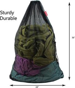 img 3 attached to 🧺 Premium Meeall Mesh Laundry Bag Set - Heavy-Duty & Lightweight - Extra Large 24"x36" Size - Travel Friendly - Perfect for Travel, Camp, Home, College Dorm - 3Pcs Black