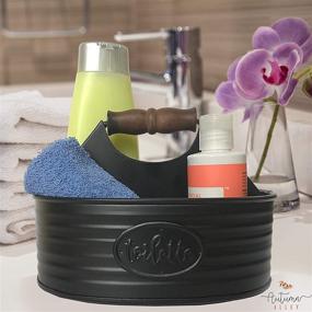 img 1 attached to Rustic Farmhouse Bath Caddy: Organize Your Shower with Industrial Chic Décor and Black Accessories