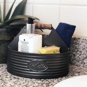 img 3 attached to Rustic Farmhouse Bath Caddy: Organize Your Shower with Industrial Chic Décor and Black Accessories